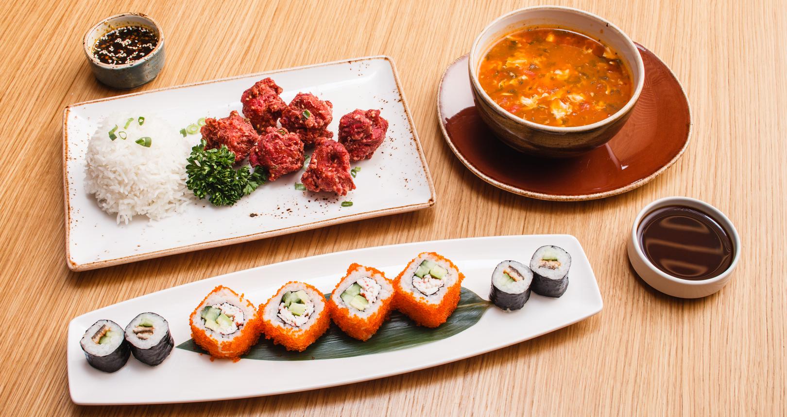Silver Chopsticks & Sushi