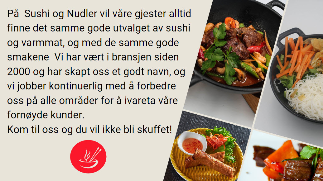 Sushi og nudler